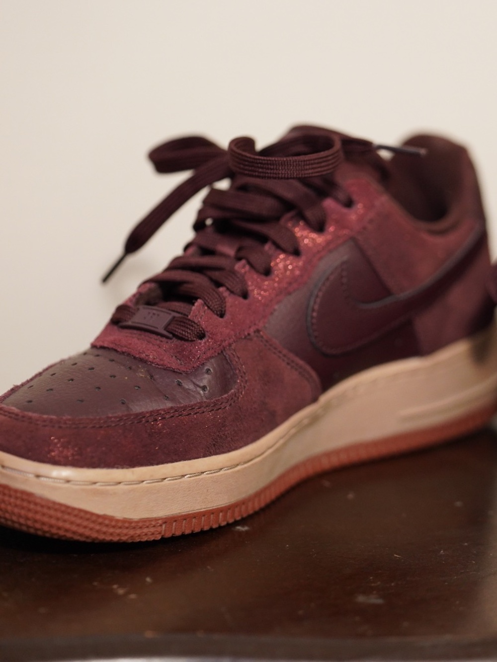 Nike Air Force 1 Low Burgundy Dark Cherry Suede Leather Women’s Size 8